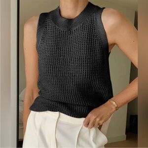 Black Sleeveless Knit Top